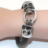 Men's Leather Skull Tiger Snake Dragon Scorpion Bracelet