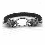 Men's Leather Skull Tiger Snake Dragon Scorpion Bracelet