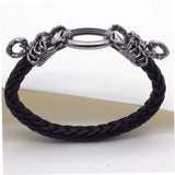 Men's Leather Skull Tiger Snake Dragon Scorpion Bracelet