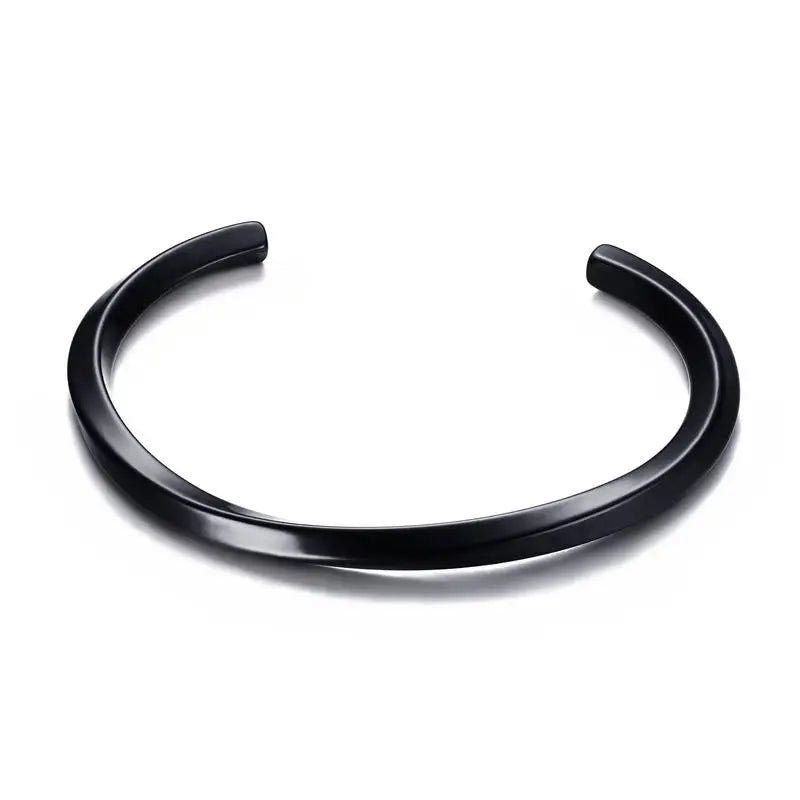 Men's Stainless Steel Twist Cuff Bangle