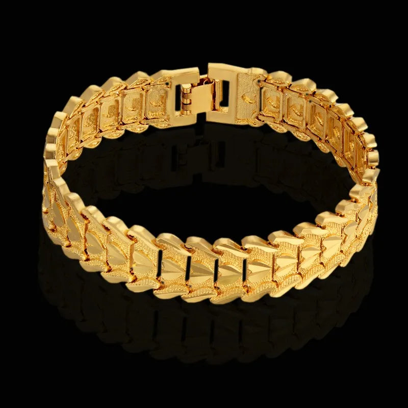 Chunky Big Chain Bracelet for Men, 15MM Heart Braslet