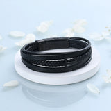 Braided Leather Cremation Urn Bangle with Cross