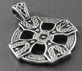 Solar Cross Pendant 316L Stainless Steel Men's Charm