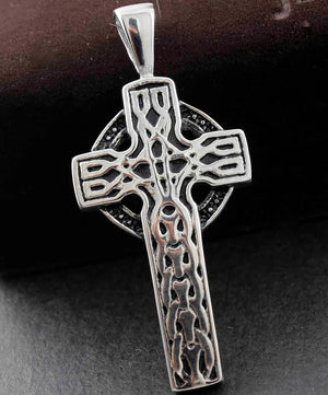 Mens Stainless Steel Vintage Cross Pendant