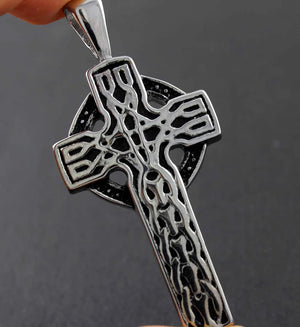 Mens Stainless Steel Vintage Cross Pendant