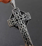 Mens Stainless Steel Vintage Cross Pendant