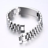 Mens Chunky Medical Alert ID Bracelets Stainless Steel Engrave Name