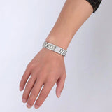 Mens Chunky Medical Alert ID Bracelets Stainless Steel Engrave Name