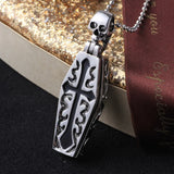 Skeleton Biker Locket Pendant Gothic Style Party Jewelry Halloween Gift
