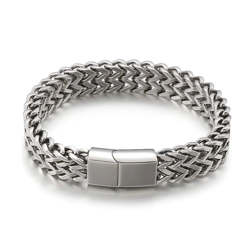 Men's 12MM Stainless Steel Cuban Link Bracelet