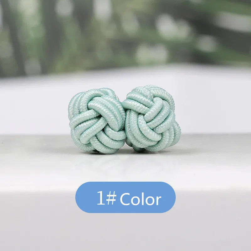 Men's Mixed Solid Colors Cuff Links DIY Braided Wire Buckle Cuff Link