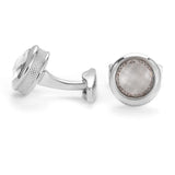 Round Silver Formal Business Dress Shirt Wedding Cufflinks