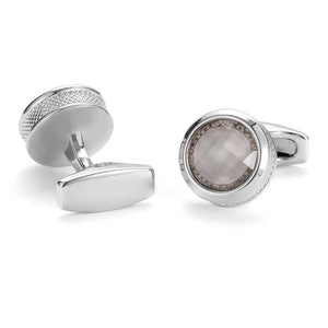 Round Silver Formal Business Dress Shirt Wedding Cufflinks