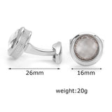 Round Silver Formal Business Dress Shirt Wedding Cufflinks