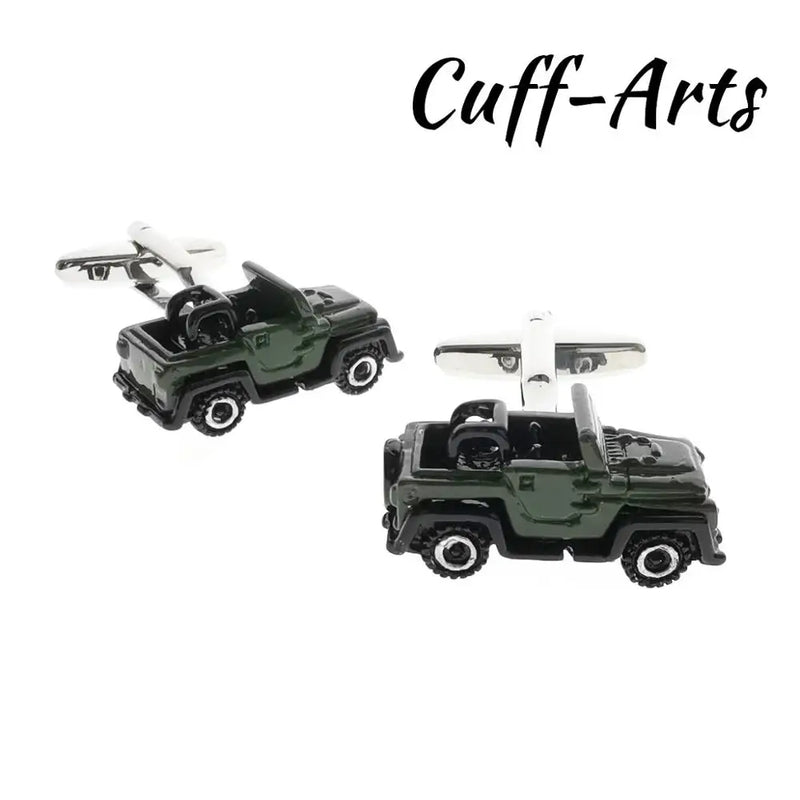 Green SUV Cufflinks for Men Gemelos Les Boutons De Manchette