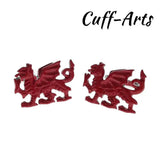 Red Welsh Dragon Wales Cufflinks for Men Gemelos Les Boutons De Manchette