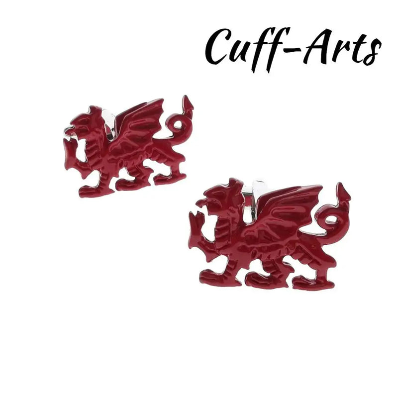 Red Welsh Dragon Wales Cufflinks for Men Gemelos Les Boutons De Manchette