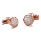 Rose Pattern Round Cufflinks XK20S023 Business Wedding Buttons
