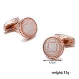 Rose Pattern Round Cufflinks XK20S023 Business Wedding Buttons