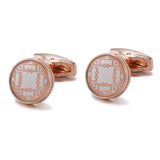 Rose Pattern Round Cufflinks XK20S023 Business Wedding Buttons