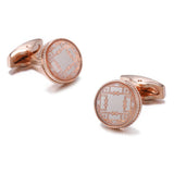 Rose Pattern Round Cufflinks XK20S023 Business Wedding Buttons