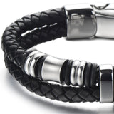 Braided Leather Urn Cuff Bracelet for Ashes
