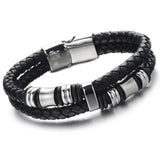 Braided Leather Urn Cuff Bracelet for Ashes