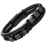 Braided Leather Urn Cuff Bracelet for Ashes