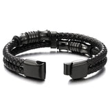 Braided Leather Urn Cuff Bracelet for Ashes