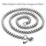 Mens Steel Fleur De Lis Pendant Necklace Chain