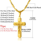 Christian Cross Necklace for Men/Women, Religious Jesus Crucifix Pendant