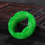 Green Jadeite Jade Ring Band Size 10 Halloween Party Ear Stud