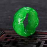 Green Jadeite Jade Ring Band Size 10 Halloween Party Ear Stud