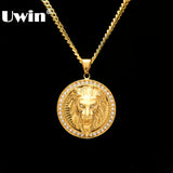Hip Hop Men's Lion Head Pendant Necklace Bling Bling Iced Out Jewelry Gift