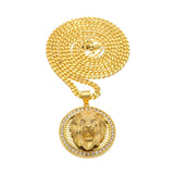 Hip Hop Men's Lion Head Pendant Necklace Bling Bling Iced Out Jewelry Gift