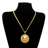 Hip Hop Men's Lion Head Pendant Necklace Bling Bling Iced Out Jewelry Gift