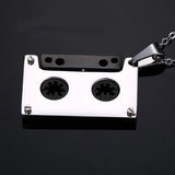 Hip Hop Titanium Steel Cassette Tape Pendant Necklace