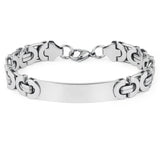 Stainless Steel Flat Byzantine Chain Bracelet for Men