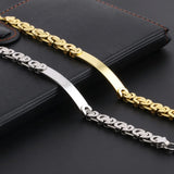 Stainless Steel Flat Byzantine Chain Bracelet for Men