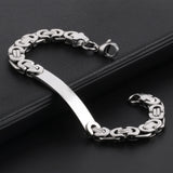 Stainless Steel Flat Byzantine Chain Bracelet for Men