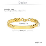 Stainless Steel Flat Byzantine Chain Bracelet for Men