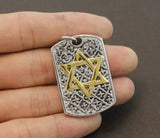 Jewish Magen Star of David Dog Tag Pendant Necklace