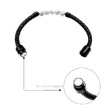 Men's Leather Bracelet Stainless Steel Magnet Hand-woven Jewelry Gift