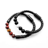 Men's Leather Bracelet Stainless Steel Magnet Hand-woven Jewelry Gift
