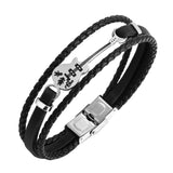 Braided Leather Bracelet Music Treble Wristband Cuff Punk Gift For Him