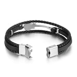 Braided Leather Bracelet Music Treble Wristband Cuff Punk Gift For Him