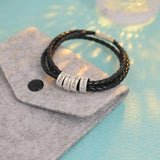 Custom Engraved Family Names Leather Bracelet