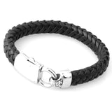 Vintage Men's Leather Bracelet with Stainless Steel Clasp