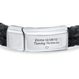 Men's Personalized Leather Bracelet with Magnetic Clasp for Birthday Gift
