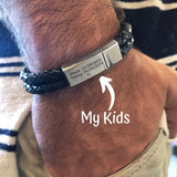 Men's Personalized Leather Bracelet with Magnetic Clasp for Birthday Gift